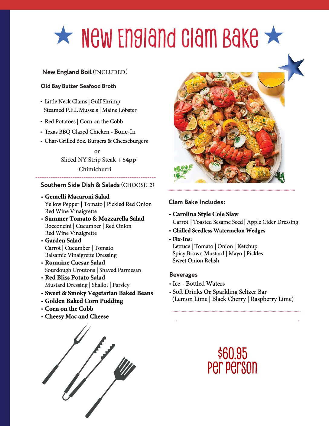 New England Clam Bake menu