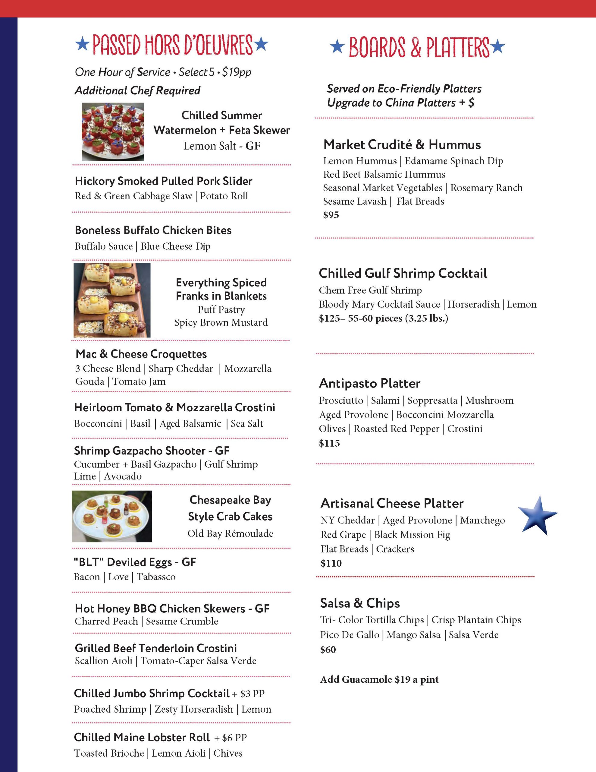 The Great American BBQ Co. food and platters appetizers menu